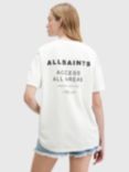 AllSaints Tour Boyfriend Organic Cotton Oversized T-Shirt, Ashen White