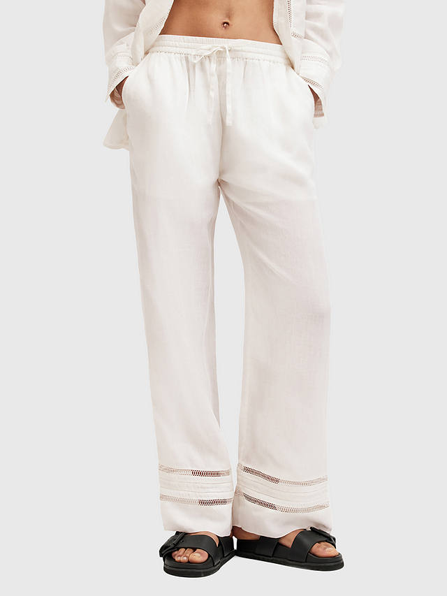 AllSaints Jade Linen Trousers, Ecru White