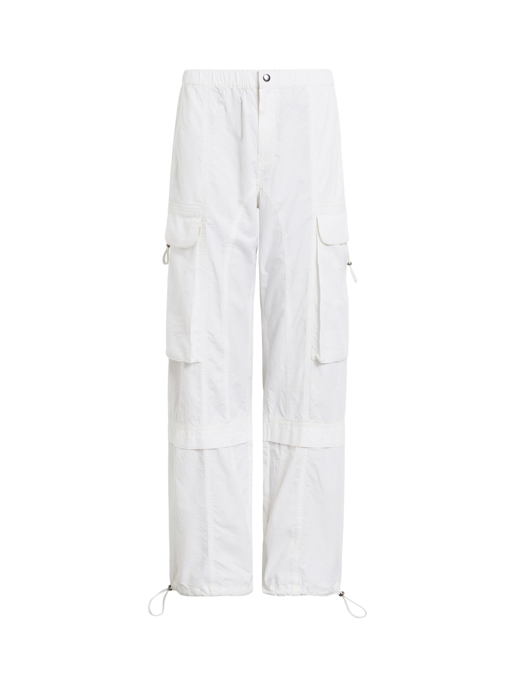 AllSaints Barbara Organic Cotton Cargo Trousers, Optic White, 6