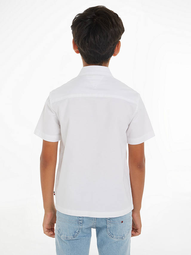 Tommy Hilfiger Kids' Short Sleeve Oxford Shirt, White