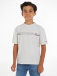 Tommy Hilfiger Kids' Hilfiger Logo Stripe T-Shirt, New Light
