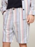 Tommy Hilfiger Kids' Oxford Stripe Chino Shorts, Calico/Multi