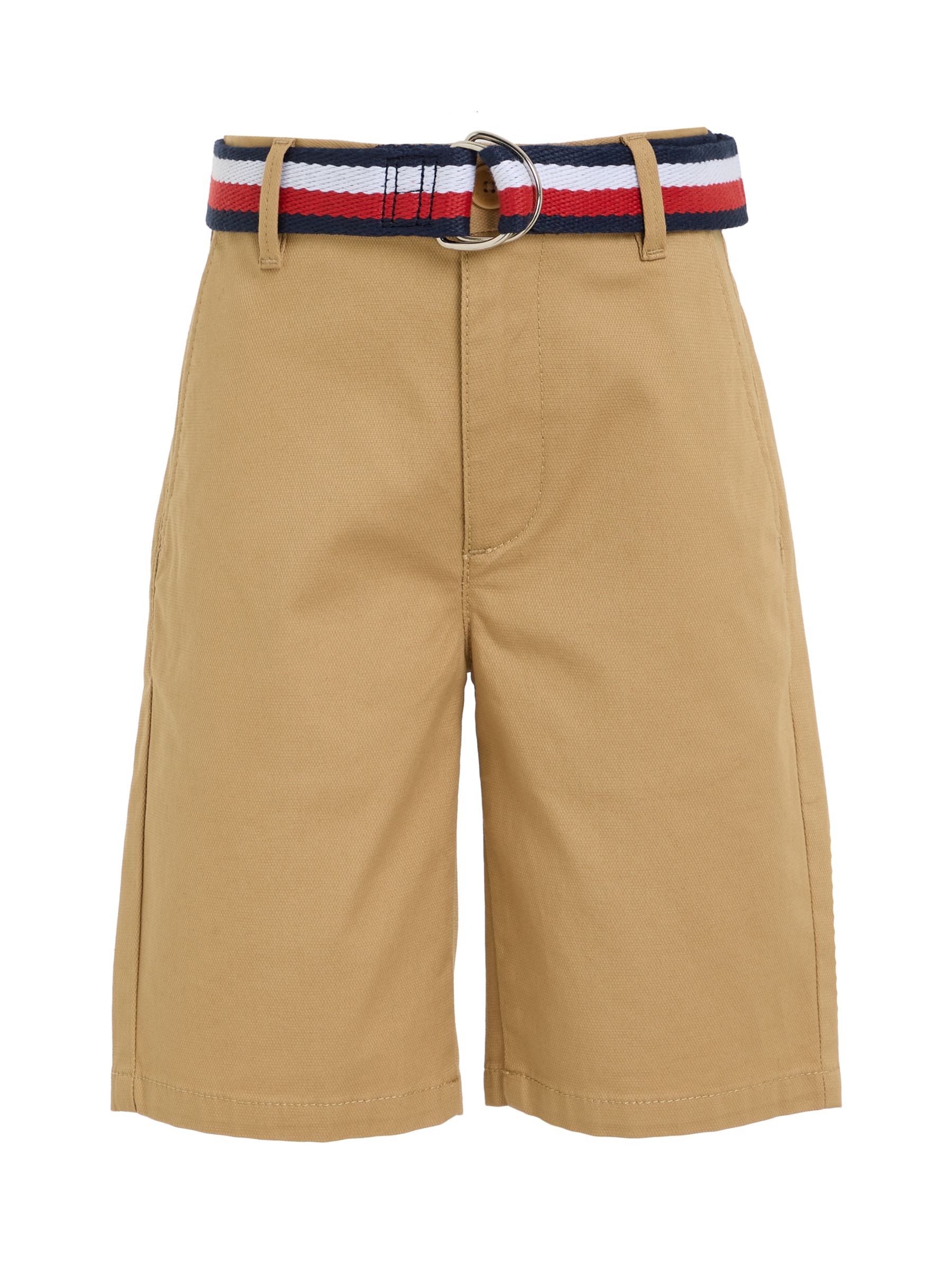 Tommy Hilfiger Kids' Woven Belted Chino Shorts, Classic Khaki, 14 years