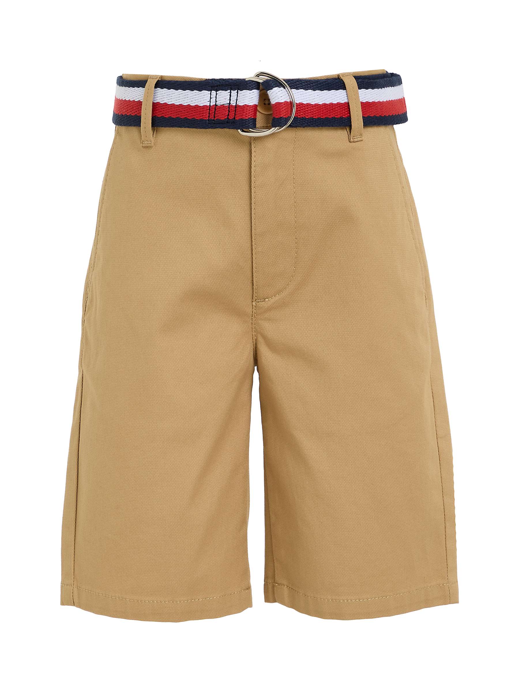 Buy Tommy Hilfiger Kids' Woven Belted Chino Shorts, Classic Khaki Online at johnlewis.com