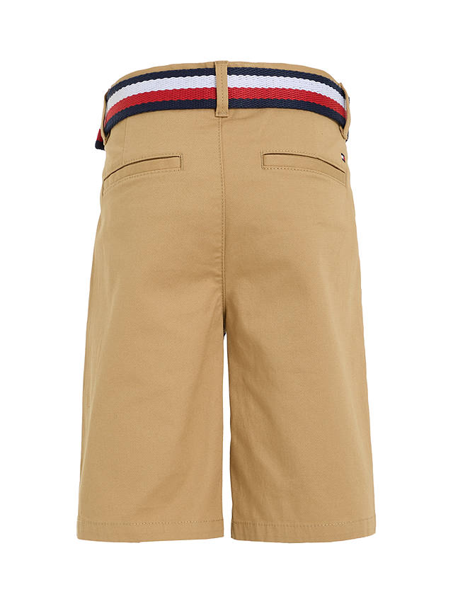 Tommy Hilfiger Kids' Woven Belted Chino Shorts, Classic Khaki