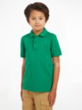 Tommy Hilfiger Kids' Flag Logo Polo Shirt, Olympic Green