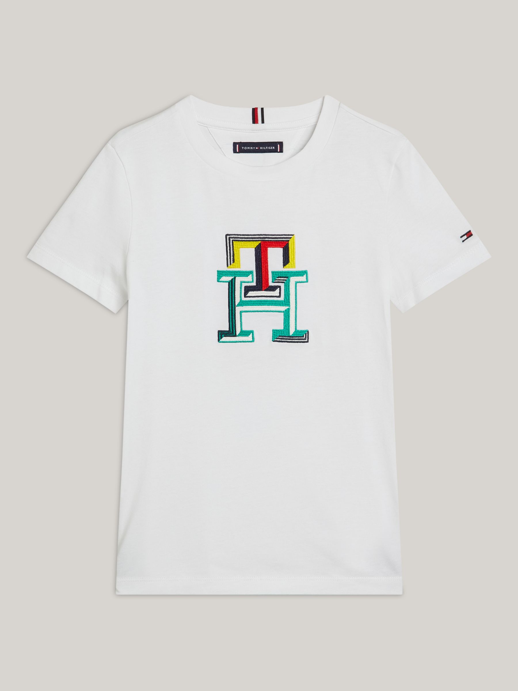Tommy Hilfiger Kids' Cotton Monogram T-Shirt, White, 14 years