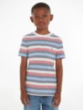 Tommy Hilfiger Kids' Multicolour Stripe T-Shirt, Red/White