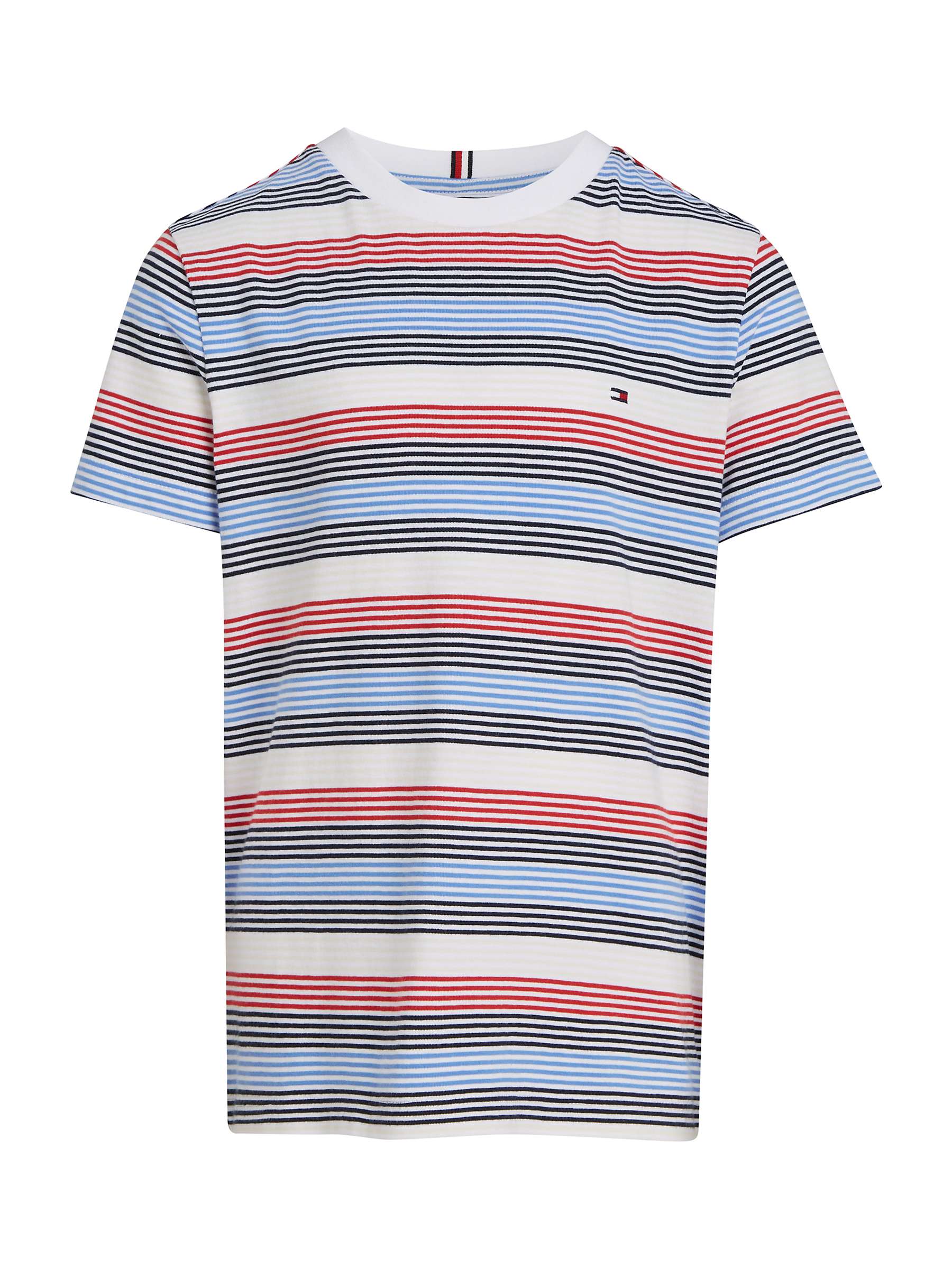 Buy Tommy Hilfiger Kids' Multicolour Stripe T-Shirt, Red/White Online at johnlewis.com