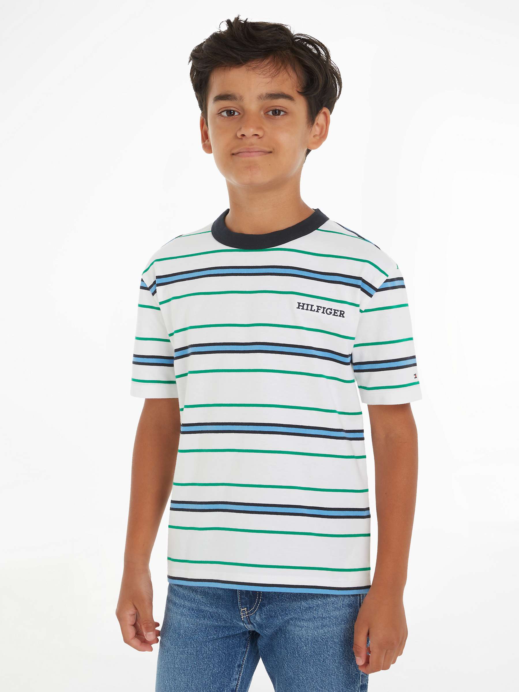 Buy Tommy Hilfiger Kids' Short Sleeve T-Shirt, White Base Online at johnlewis.com