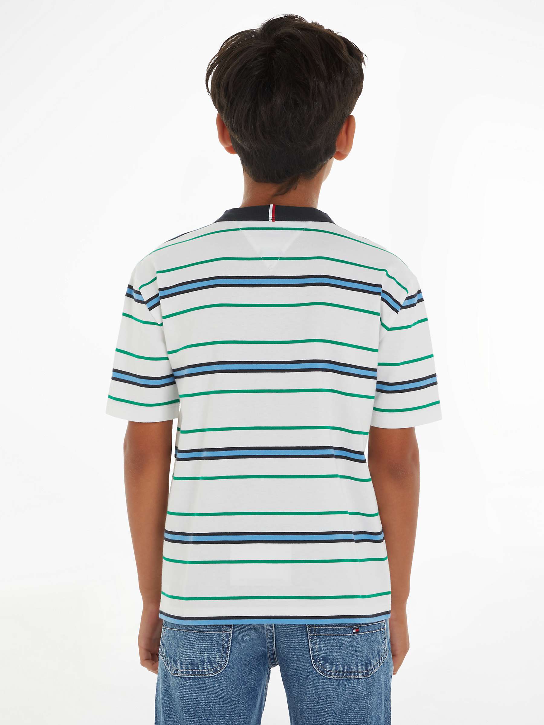 Buy Tommy Hilfiger Kids' Short Sleeve T-Shirt, White Base Online at johnlewis.com