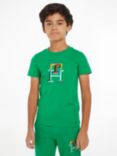 Tommy Hilfiger Kids' Short Sleeve Monogram T-Shirt, Olympic Green