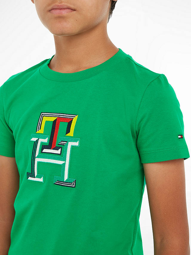 Tommy Hilfiger Kids' Short Sleeve Monogram T-Shirt, Olympic Green