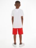 Tommy Hilfiger Kids' Essential Logo T-Shirt & Shorts Set, White/Fierce Red