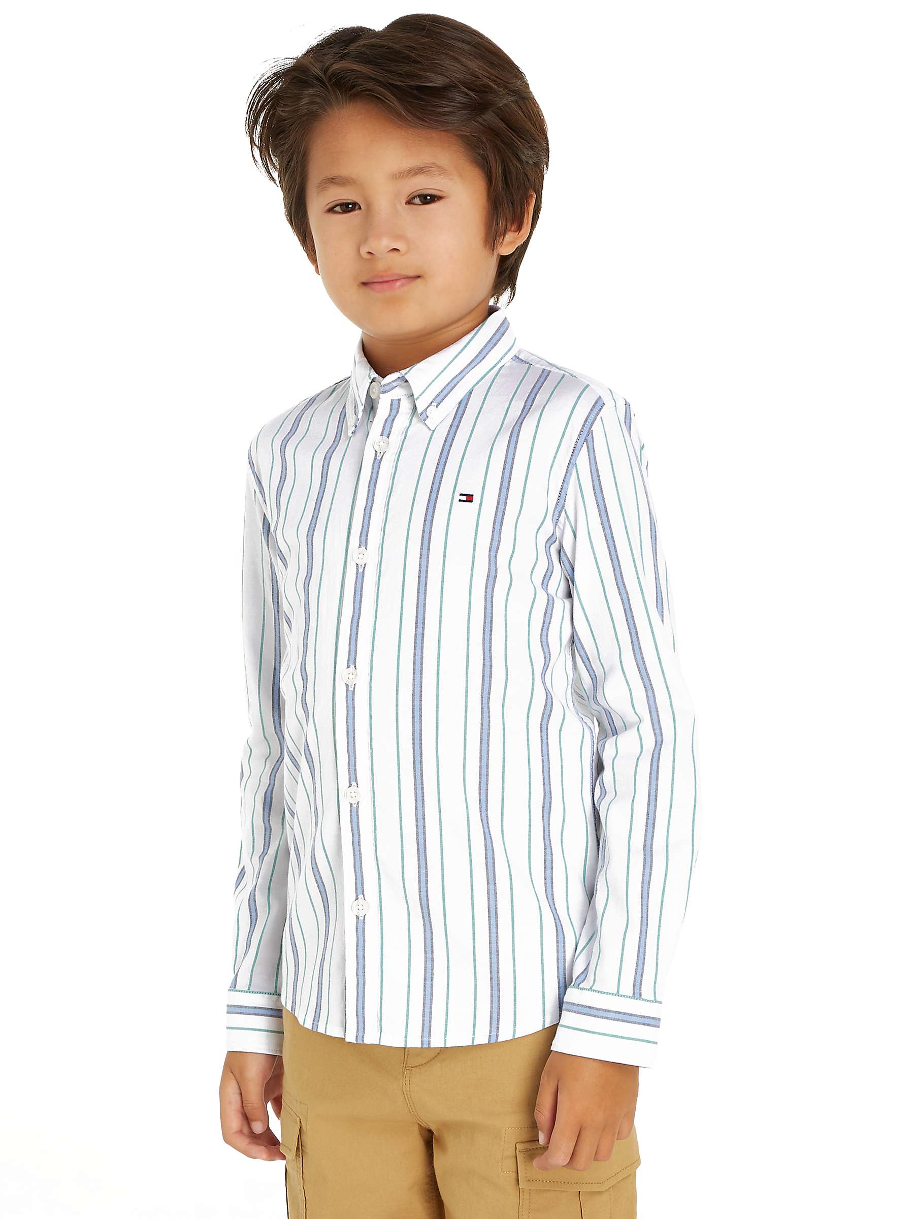 Buy Tommy Hilfiger Kids' Oxford Striped Shirt, Calico/Stripe Online at johnlewis.com