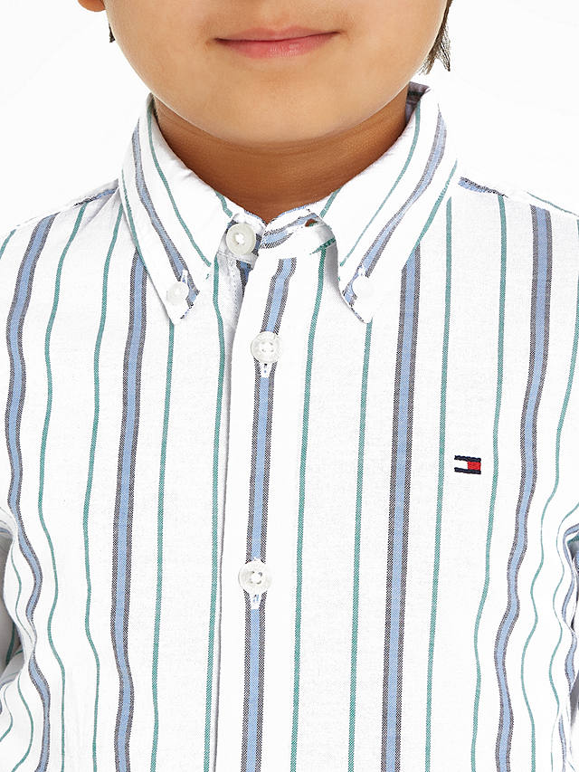 Tommy Hilfiger Kids' Oxford Striped Shirt, Calico/Stripe
