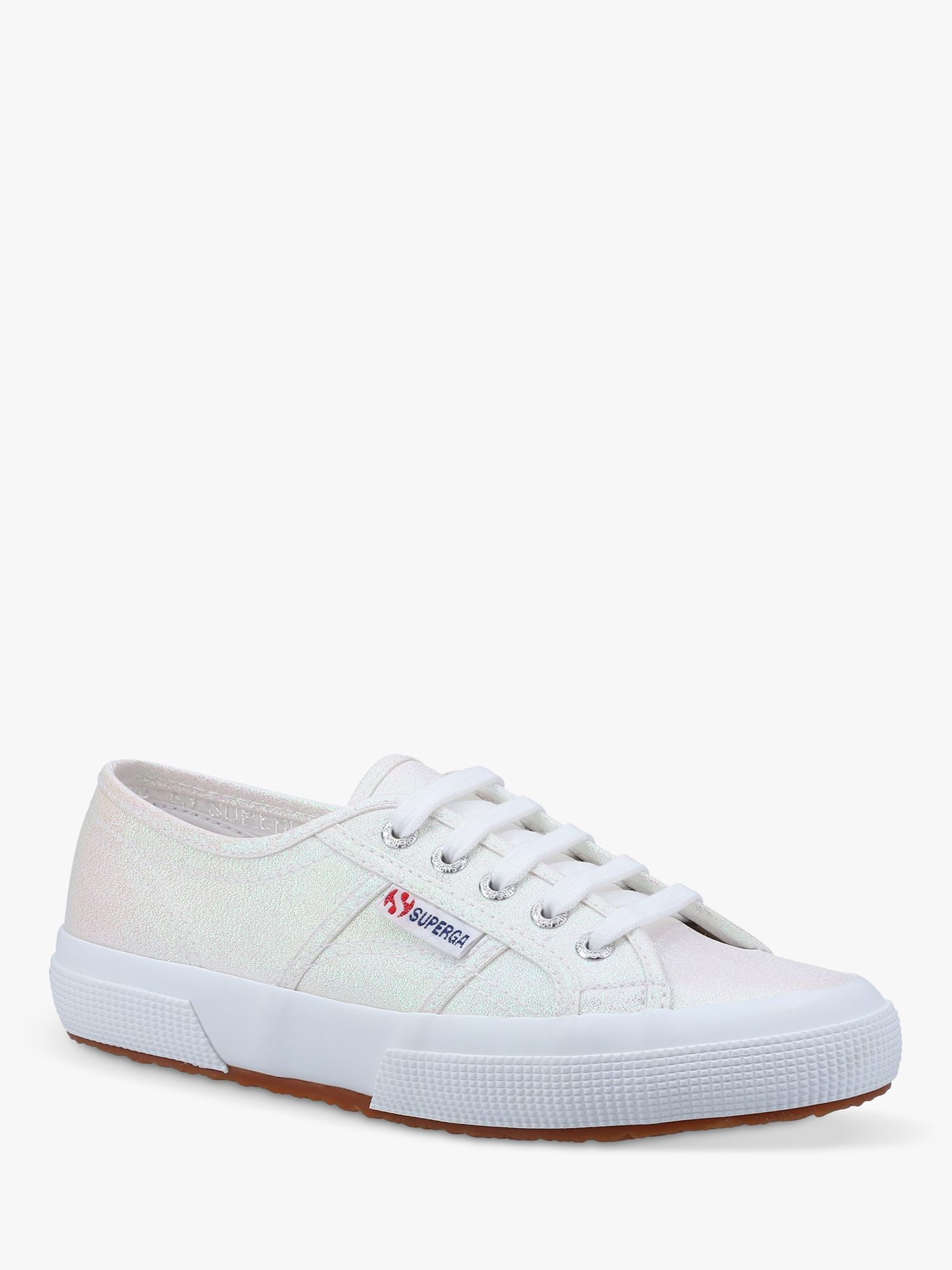 Buy Superga 2750 Lame Trainers, White Online at johnlewis.com
