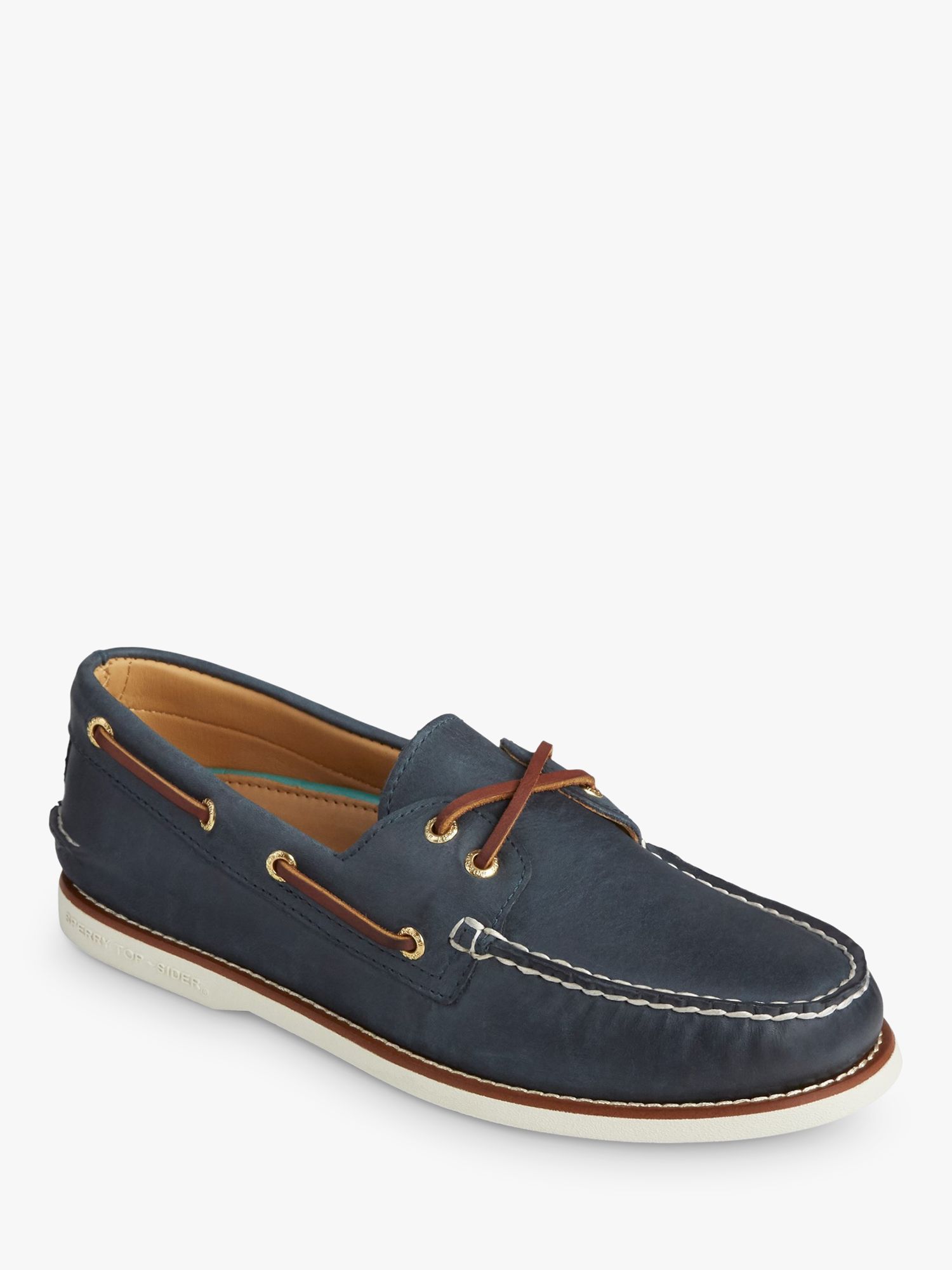 Sperry Gold Cup Authentic Original Leather Boat Shoes, Navy, 8.5