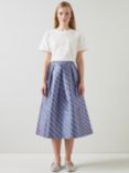 L.K.Bennett Olsen Midi Skirt, Blue/Black