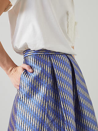 L.K.Bennett Olsen Midi Skirt, Blue/Black