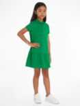 Tommy Hilfiger Kids' Essential Flag Polo Dress, Olympic Green, Olympic Green