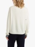 Chinti & Parker Cashmere Blend Striped Collar Jumper, Cream/Navy, Cream/Navy