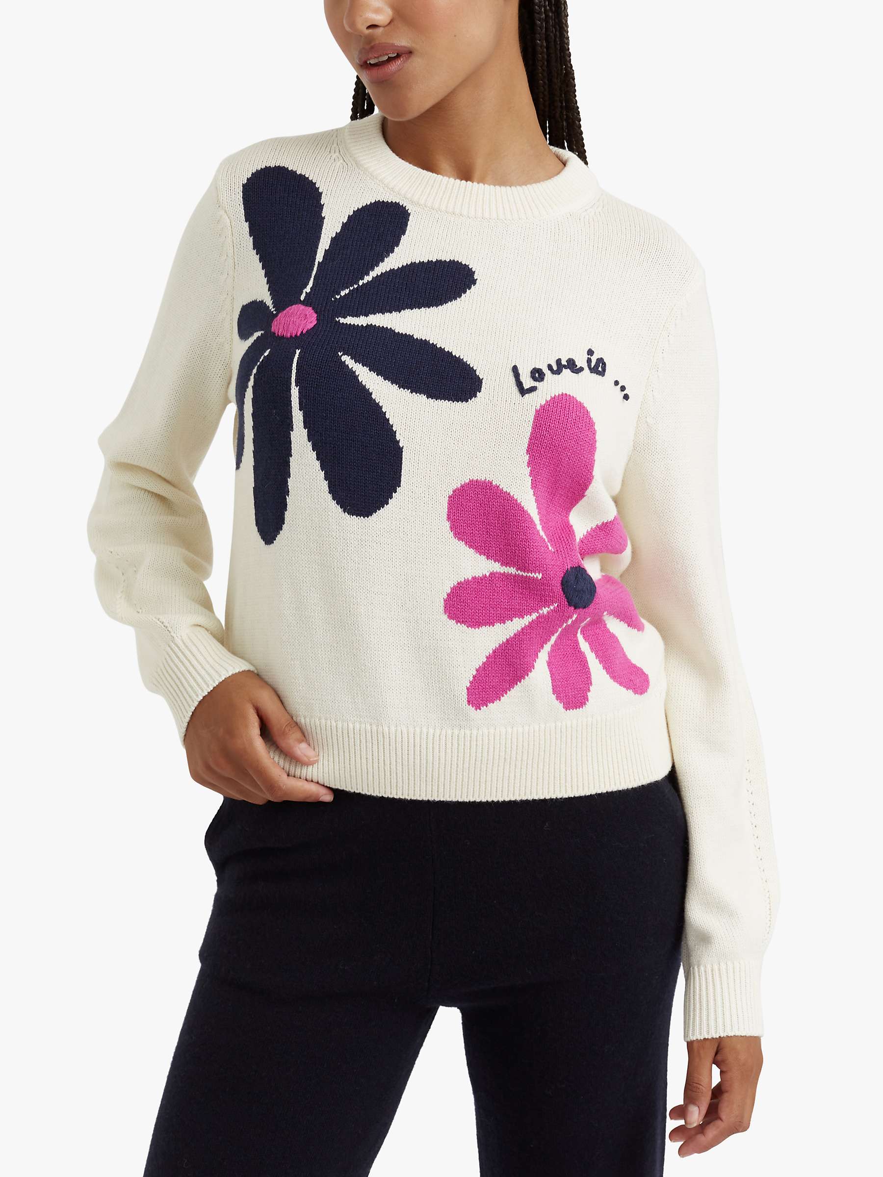 Buy Chinti & Parker Love Is Floral Print Jumper, Cream/Multi Online at johnlewis.com