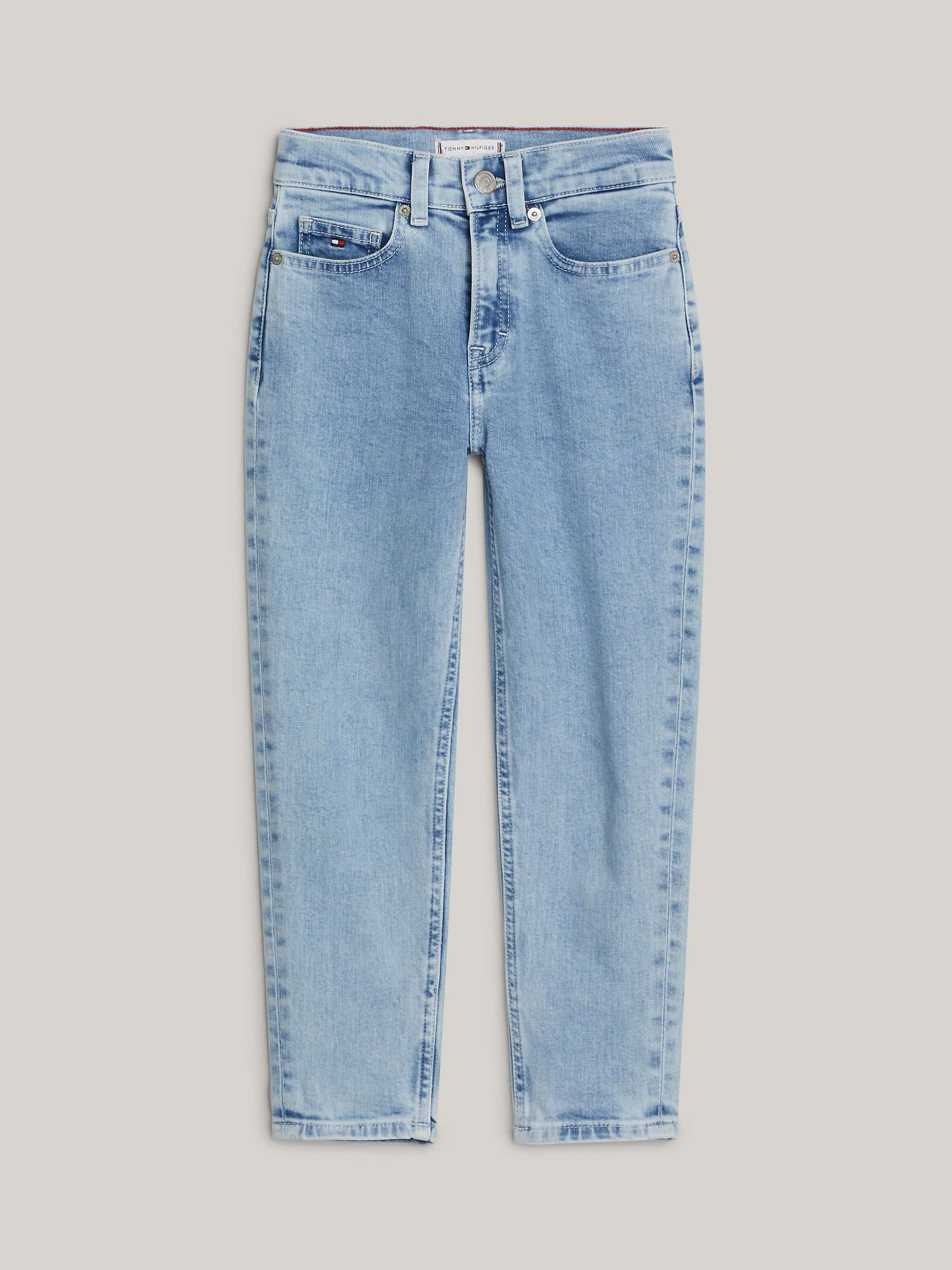 Buy Tommy Hilfiger Kids' High Rise Tapered Jeans, Softlight Online at johnlewis.com