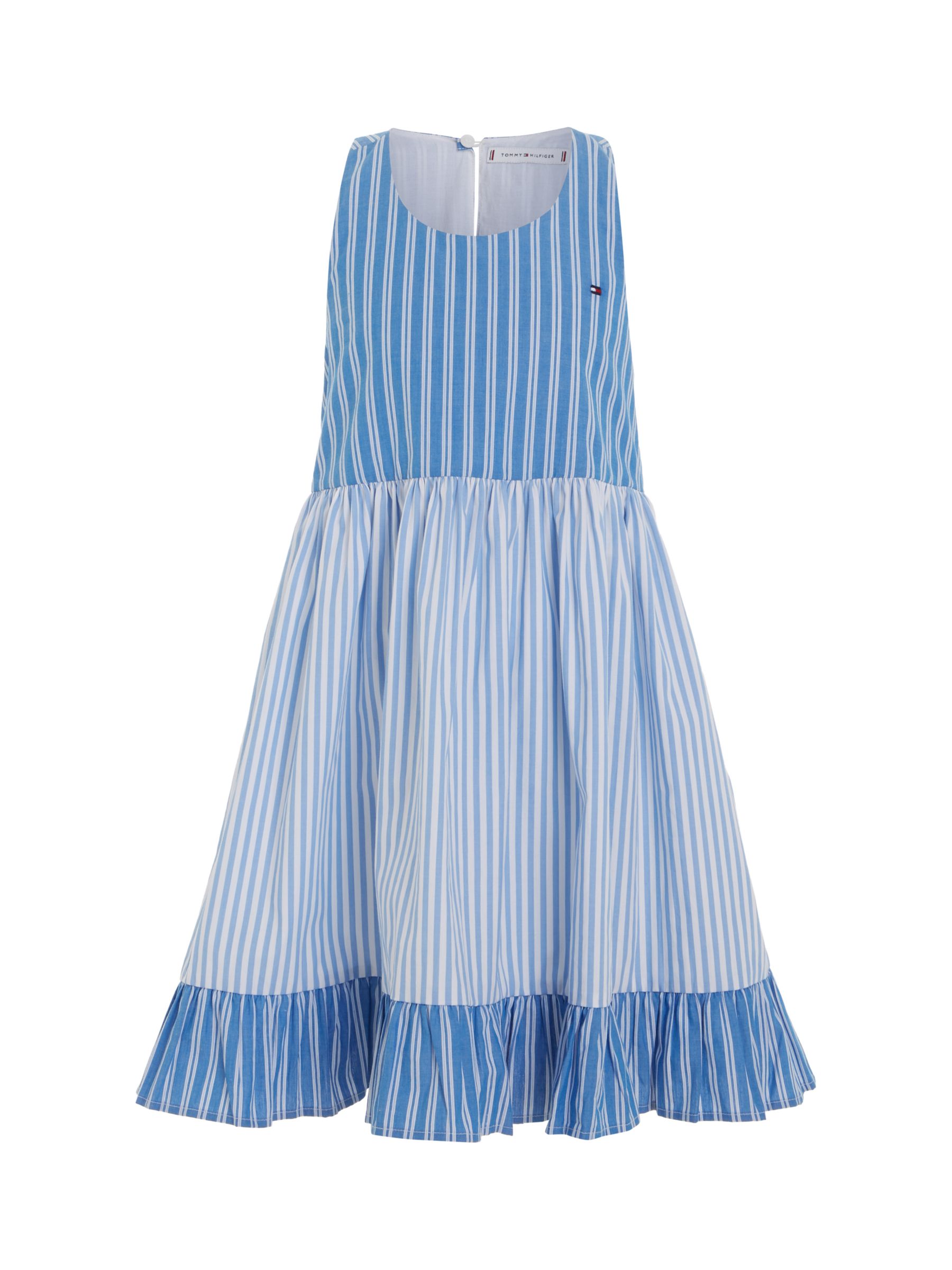 Buy Tommy Hilfiger Kids' Organic Cotton Flag Mix Stripe Racerback Dress, Blue Spell Online at johnlewis.com