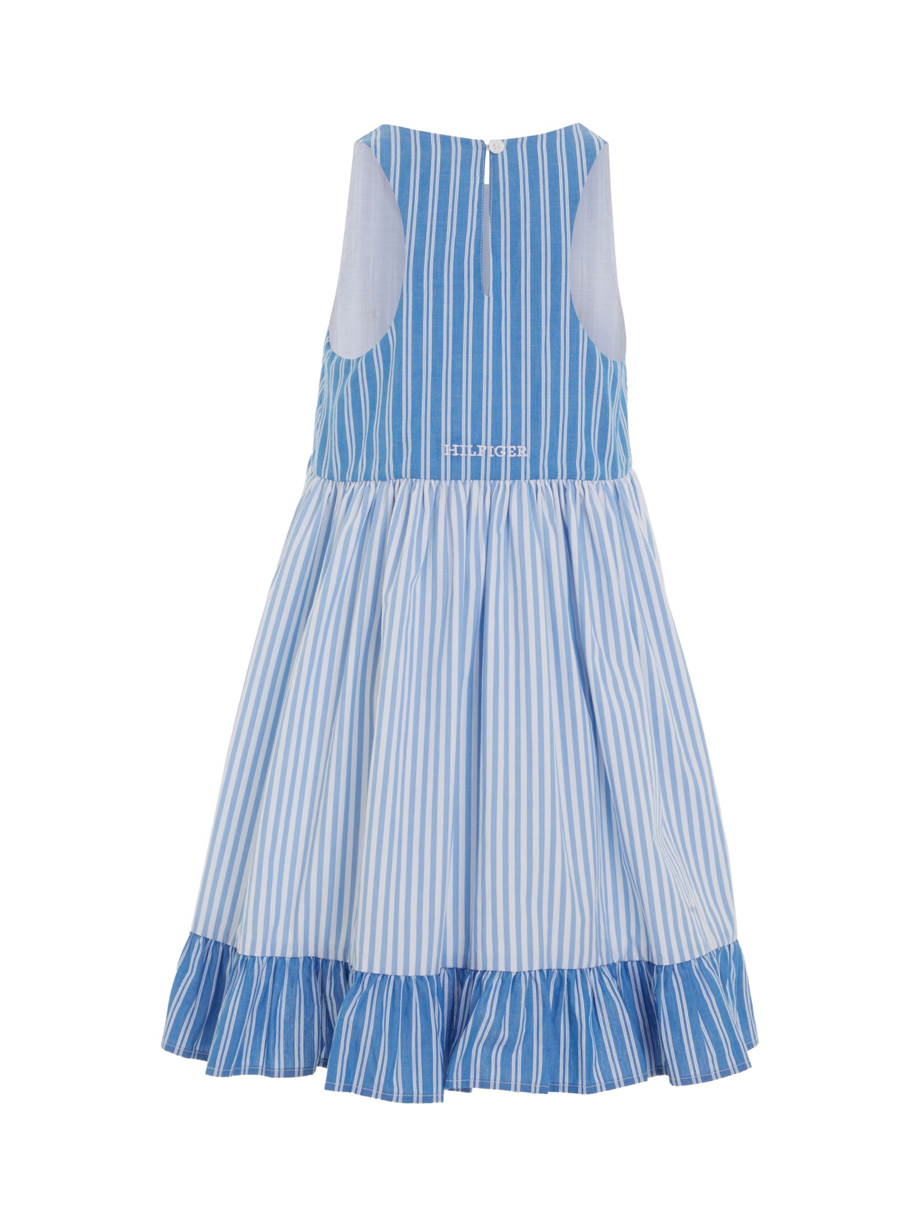 Buy Tommy Hilfiger Kids' Organic Cotton Flag Mix Stripe Racerback Dress, Blue Spell Online at johnlewis.com