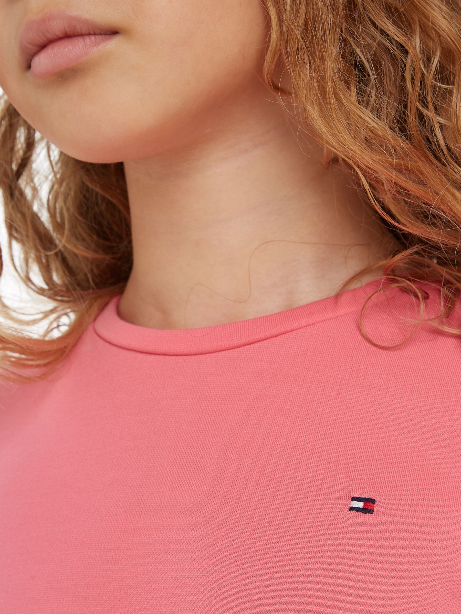Tommy Hilfiger Kids' Essential Logo Belted Skater Dress, Glamour Pink, 10 years