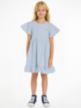 Tommy Hilfiger Kids' Flag Gingham Flare Dress, Breezy Blue Check
