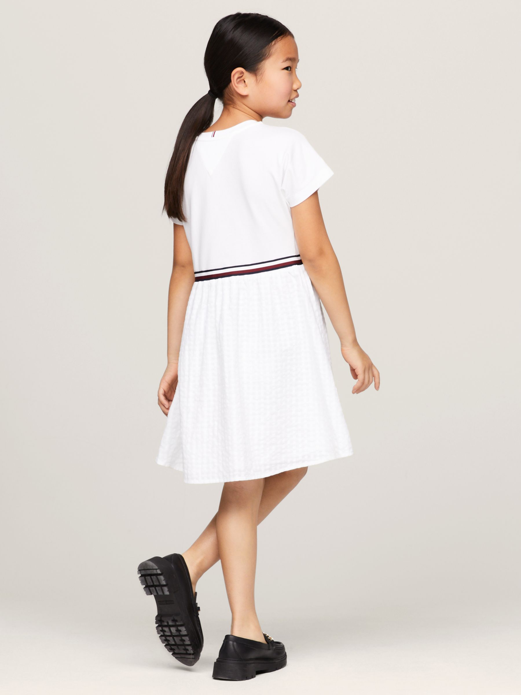 Buy Tommy Hilfiger Kids' Flag Global Skater Dress, White Online at johnlewis.com