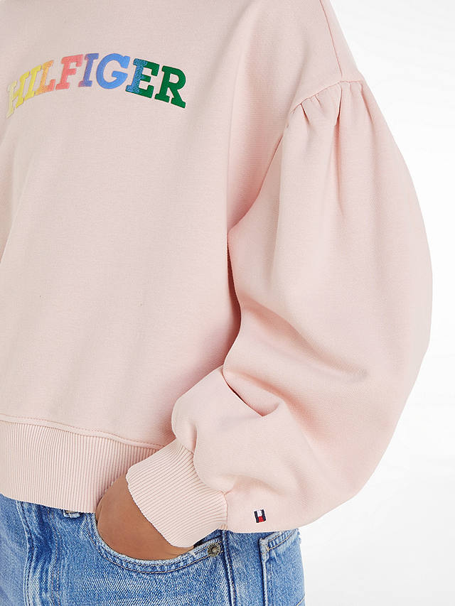 Tommy Hilfiger Kids' Monotype Logo Sweatshirt, Whimsy Pink