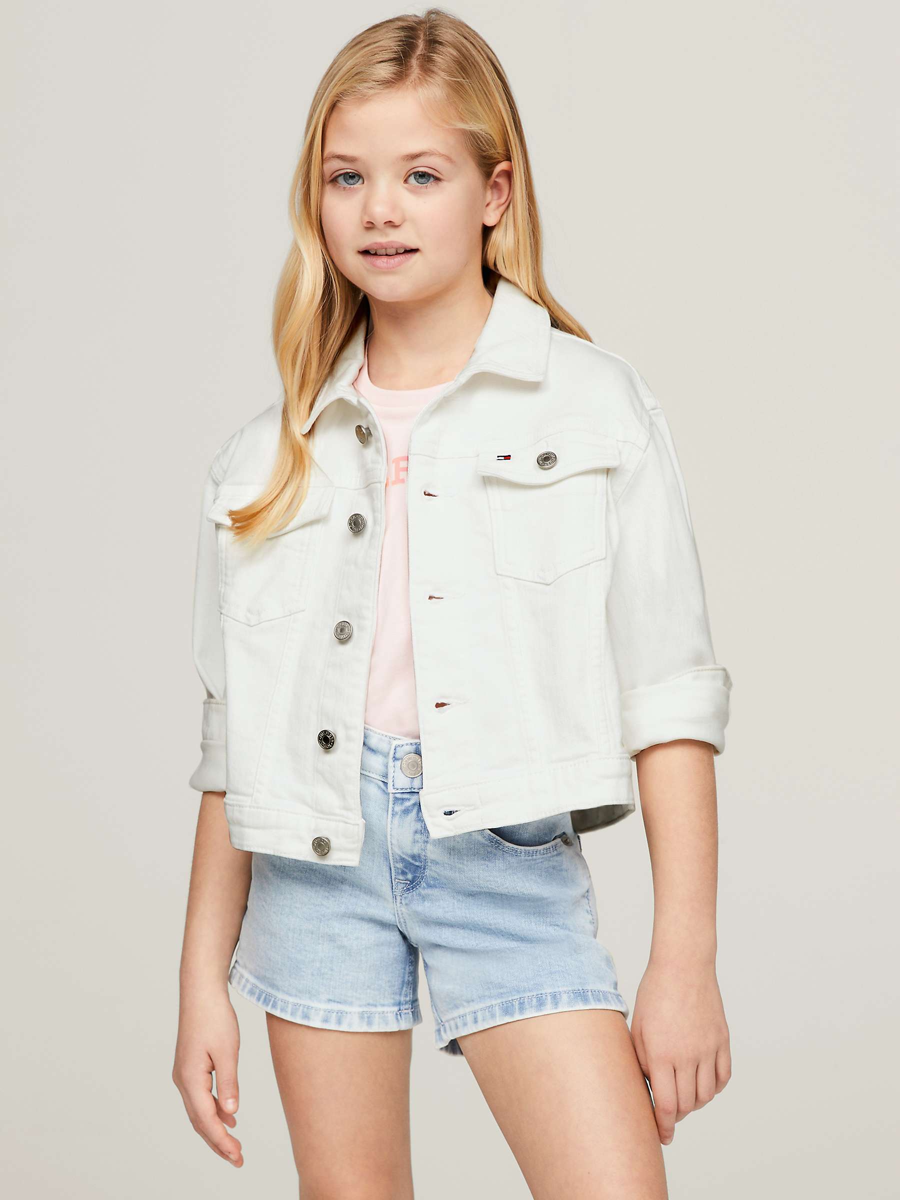 Buy Tommy Hilfiger Kids' Denim Trucker Jacket, White Online at johnlewis.com