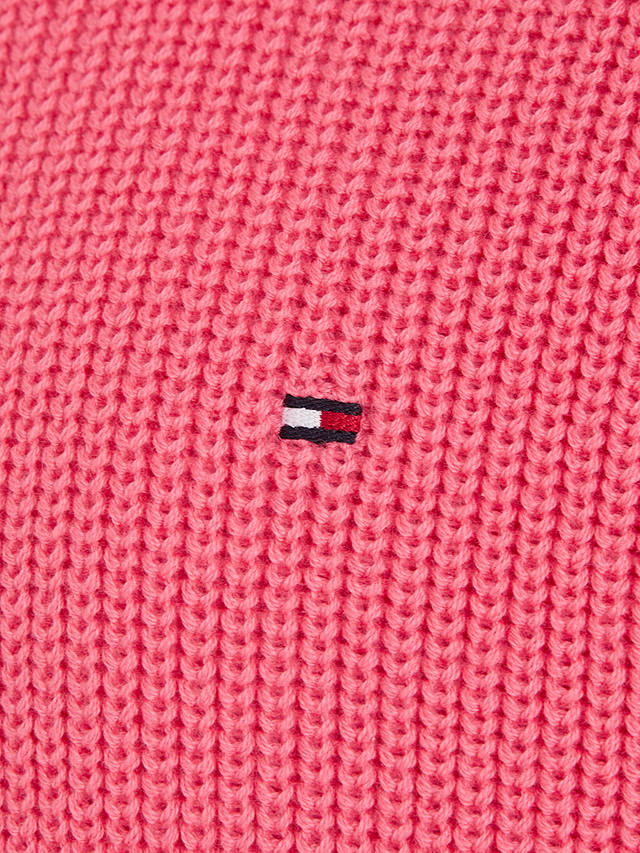 Tommy Hilfiger Kids' Essential Flag Rib Knit Jumper, Glamour Pink
