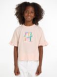 Tommy Hilfiger Kids' Rainbow Monogram T-Shirt, Whimsy Pink/Multi, Whimsy Pink/Multi