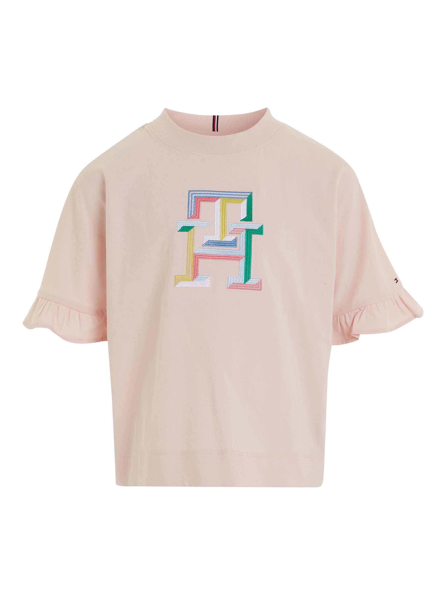 Buy Tommy Hilfiger Kids' Rainbow Monogram T-Shirt, Whimsy Pink/Multi Online at johnlewis.com
