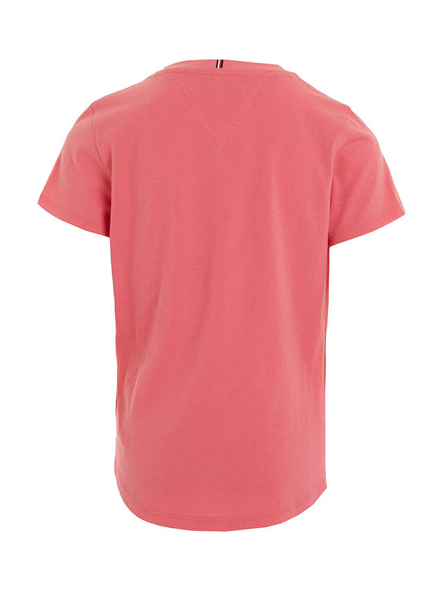 Tommy Hilfiger Kids' Essential Organic Cotton Logo Tee, Glamour Pink