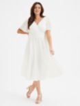 Scarlett & Jo Victoria V-neck Midi Dress, Solid Ivory