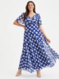 Scarlett & Jo Isabelle Polka Dot Maxi Dress, Royal Blue/Cream