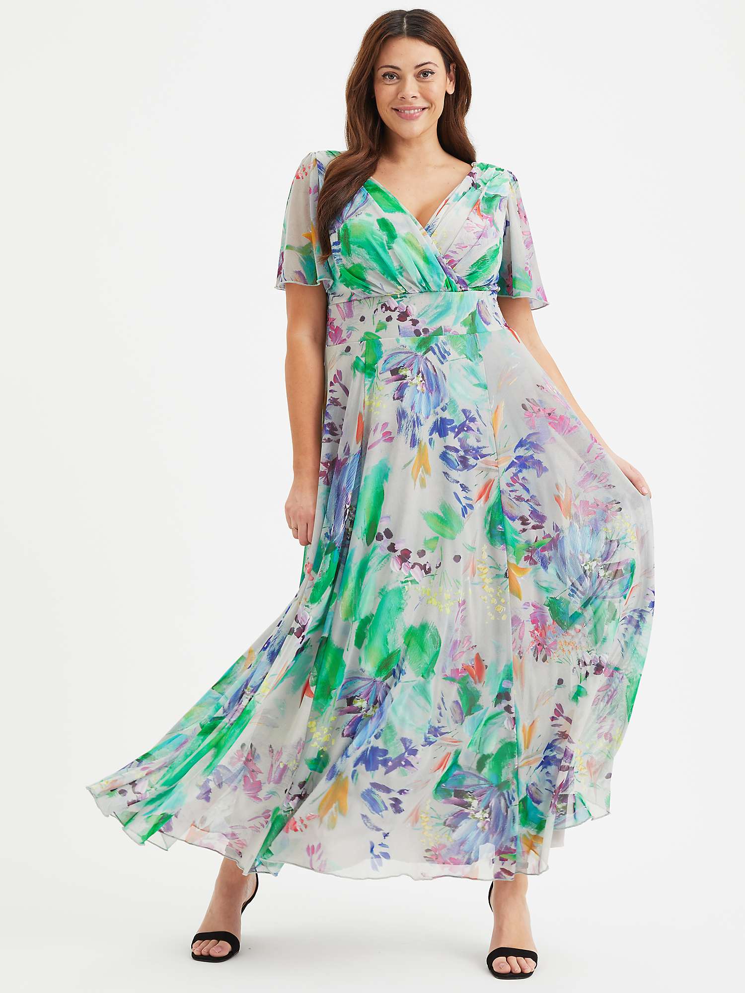 Buy Scarlett & Jo Isabelle Abstract Print Maxi Swing Dress, Green/Multi Online at johnlewis.com