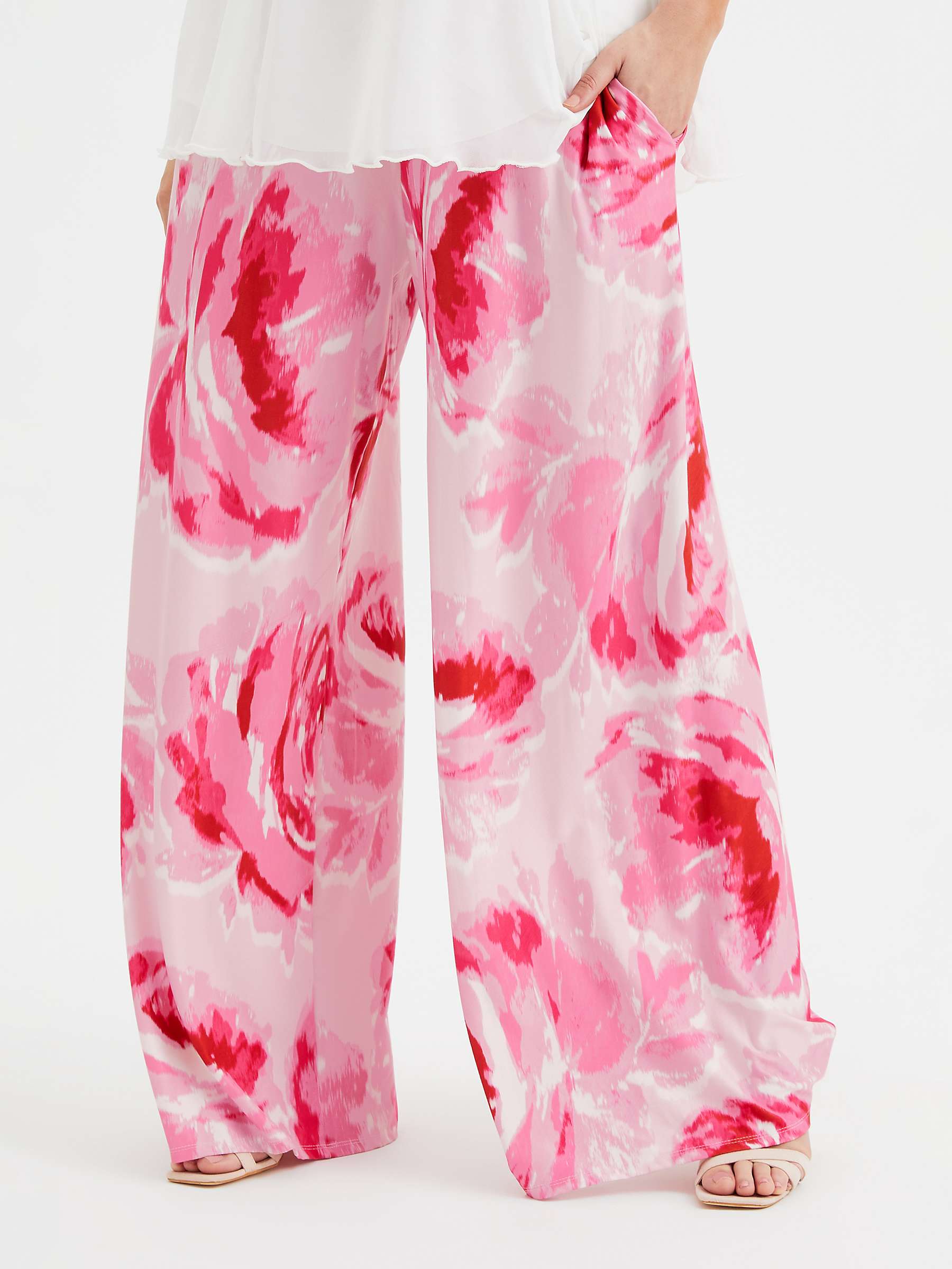 Buy Scarlett & Jo Lounge Wide Leg Trousers, Pink Rose Online at johnlewis.com