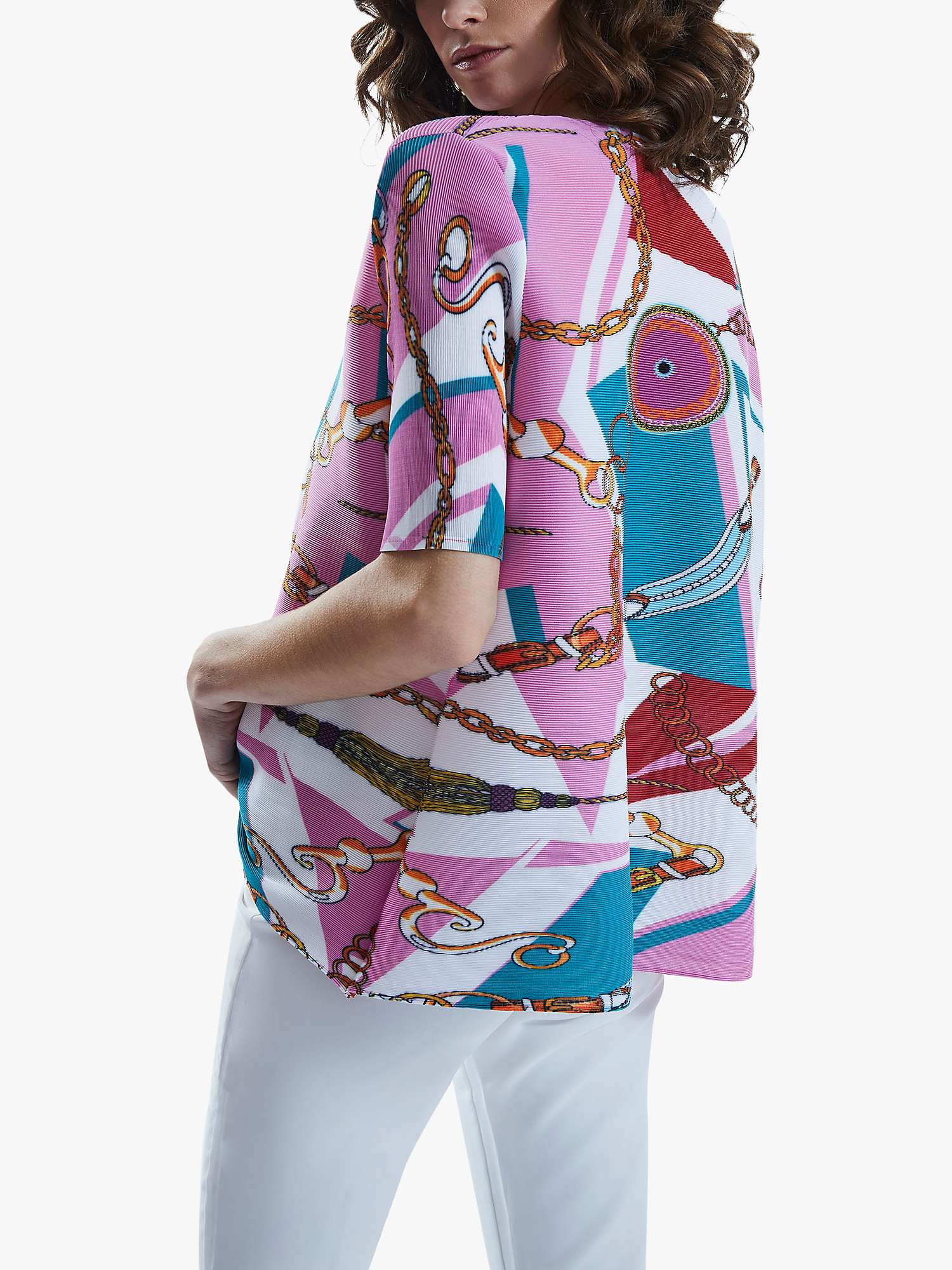 Buy James Lakeland Scarf Print Horizontal Rib Top, Multi Online at johnlewis.com