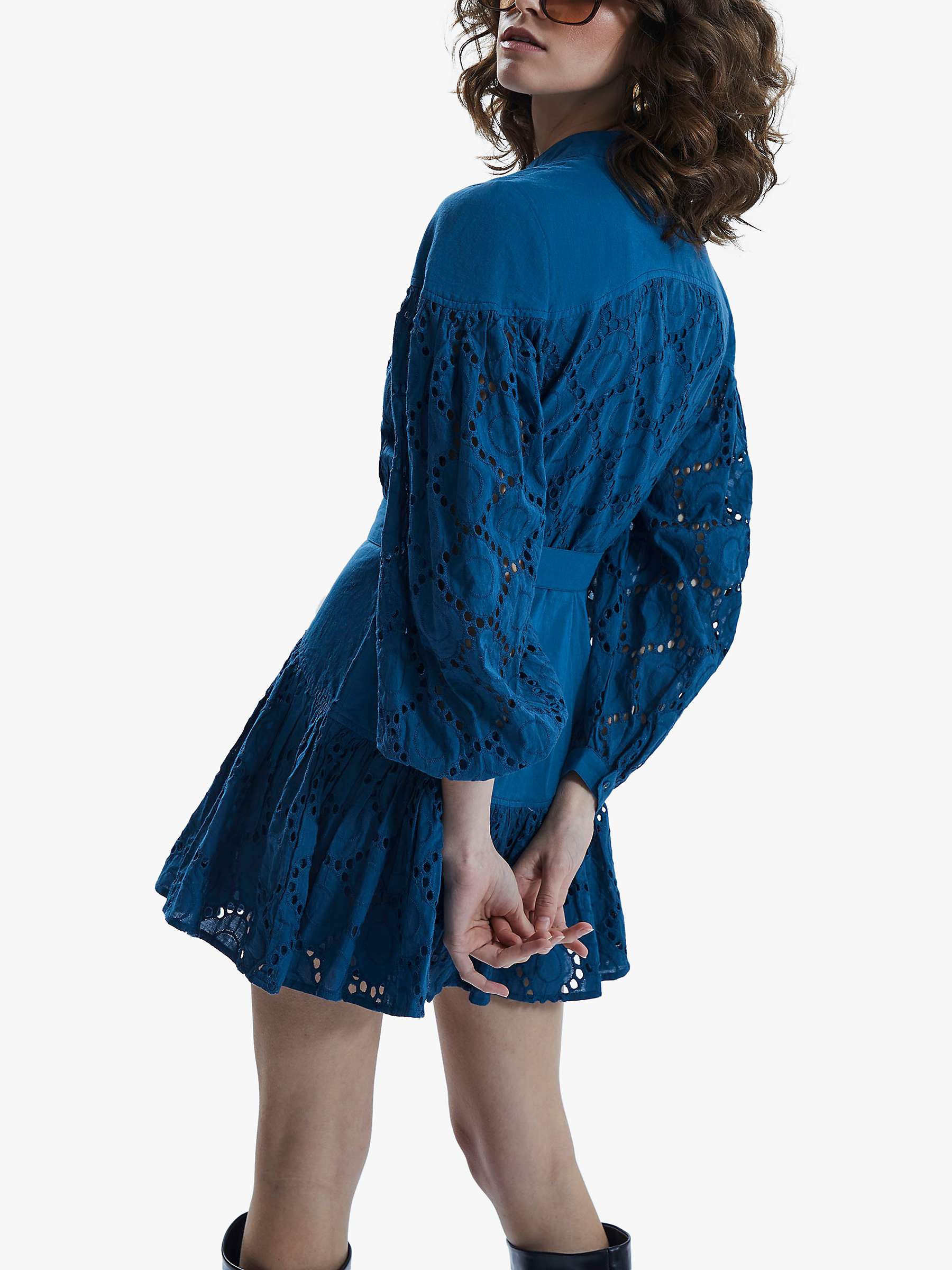 Buy James Lakeland Broderie Anglaise Mini Dress, Blue Online at johnlewis.com