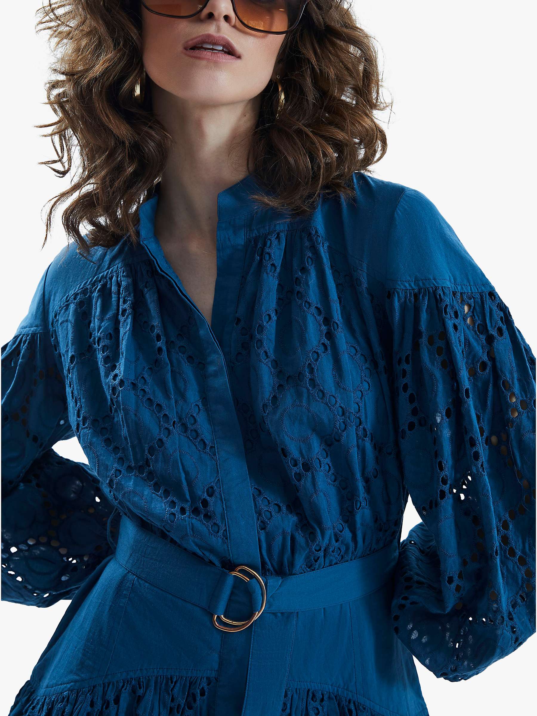 Buy James Lakeland Broderie Anglaise Mini Dress, Blue Online at johnlewis.com