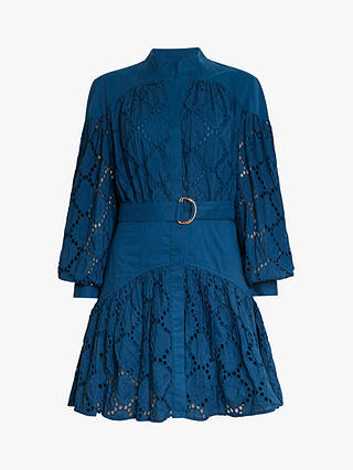 James Lakeland Broderie Anglaise Mini Dress, Blue