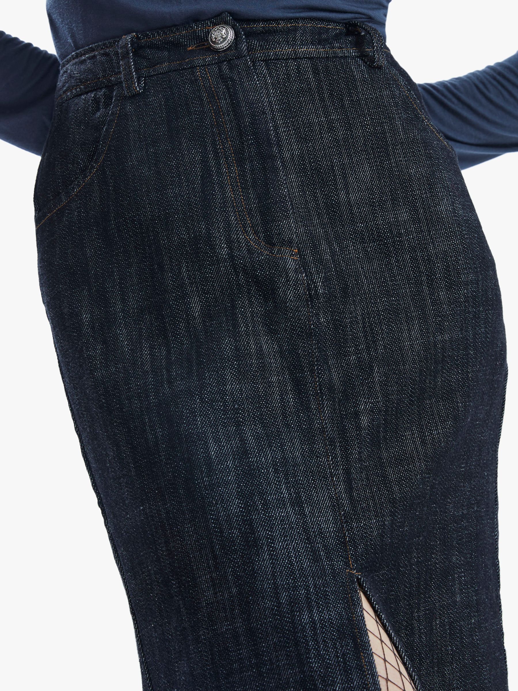 James Lakeland Darck Jean Tailored Skirt, Black, 8