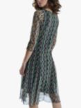 James Lakeland Sheer Sleeve Geometric Print Boho Dress, Multi, Multi