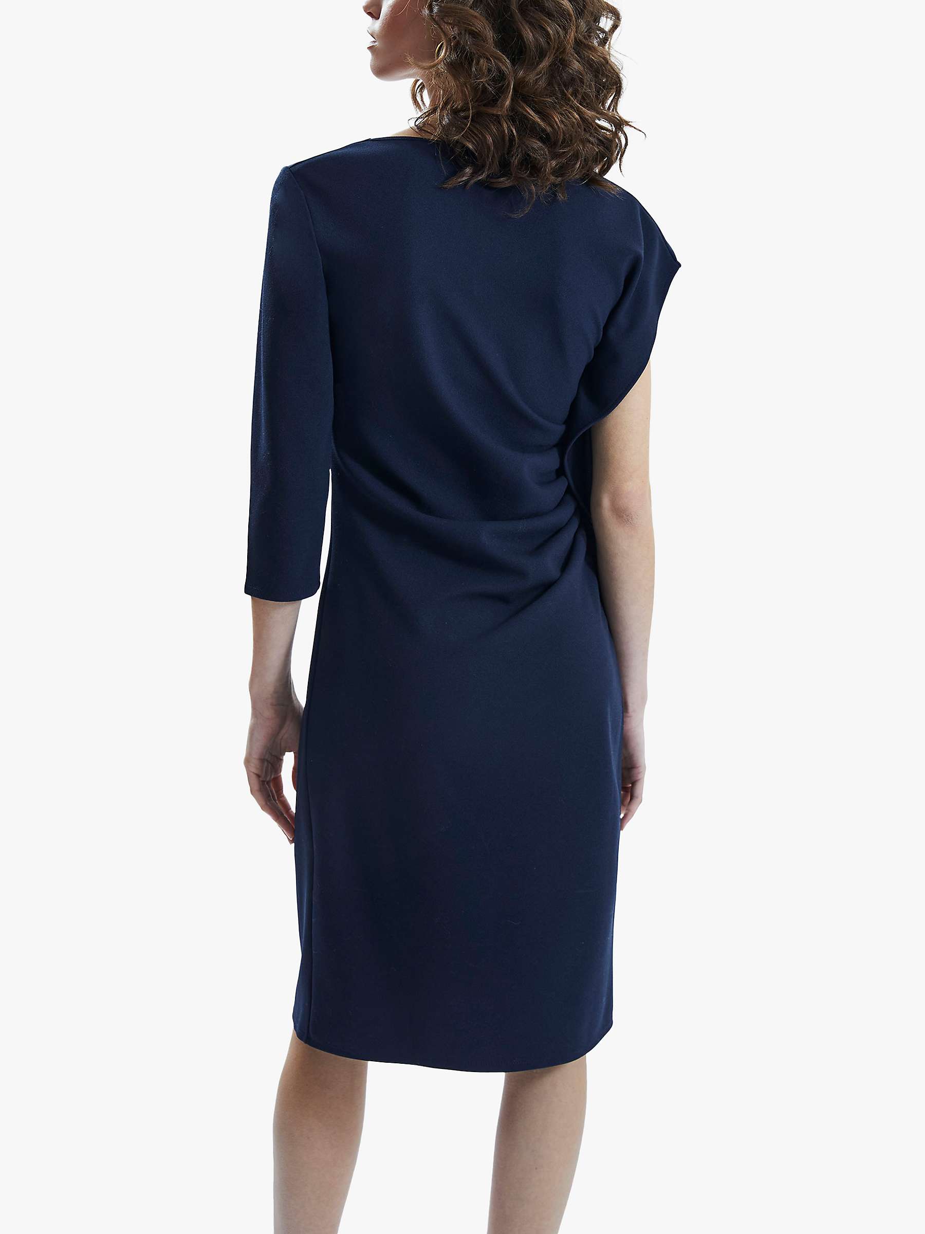 Buy James Lakeland Side Ruched Asymmetrical Knee Length Dress, Navy Online at johnlewis.com
